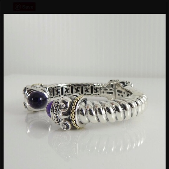 Esti-Frederica Sterling & 18 K amethyst bracelet - Picture 9 of 12